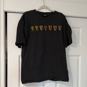 Guinness Black Tee with Gold Harp Design